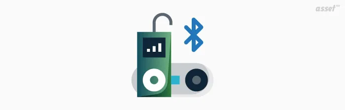 Illustration of a battery-powered Bluetooth Low Energy tag used for asset tracking